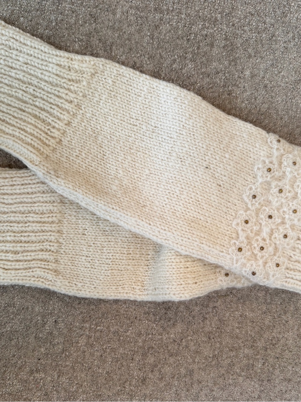 Free people French knot crochet leg warmers